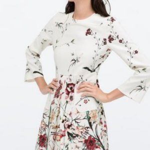 Rare Zara floral long sleeve medium dress